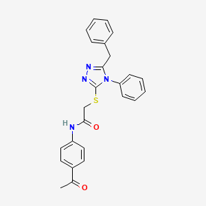 molecular formula C25H22N4O2S B11778100 N-(4-Acetylphenyl)-2-((5-benzyl-4-phenyl-4H-1,2,4-triazol-3-yl)thio)acetamide 