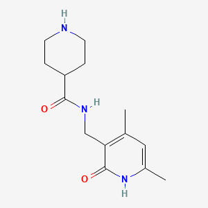 molecular formula C14H21N3O2 B11778160 N-((4,6-Dimethyl-2-oxo-1,2-dihydropyridin-3-yl)methyl)piperidine-4-carboxamide 