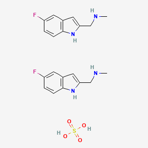 molecular formula C20H24F2N4O4S B11778204 1-(5-Fluoro-1H-indol-2-yl)-N-methylmethanamine hemisulfate 