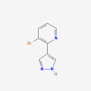 molecular formula C8H6BrN3 B11778247 3-Bromo-2-(1H-pyrazol-4-yl)pyridine 