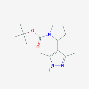 molecular formula C14H23N3O2 B11778250 tert-Butyl 2-(3,5-dimethyl-1H-pyrazol-4-yl)pyrrolidine-1-carboxylate 