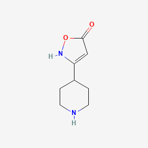 molecular formula C8H12N2O2 B11778262 3-(Piperidin-4-yl)isoxazol-5-ol 