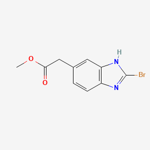 molecular formula C10H9BrN2O2 B11778318 Methyl 2-(2-bromo-1H-benzo[d]imidazol-5-yl)acetate 