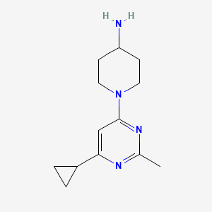 molecular formula C13H20N4 B11778319 1-(6-Cyclopropyl-2-methylpyrimidin-4-yl)piperidin-4-amine 