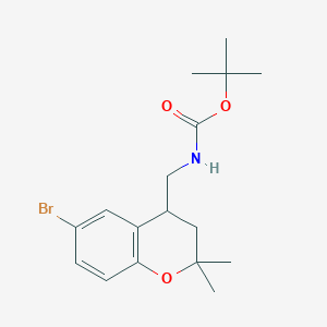 molecular formula C17H24BrNO3 B11778322 tert-Butyl ((6-bromo-2,2-dimethylchroman-4-yl)methyl)carbamate 
