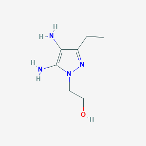 molecular formula C7H14N4O B11778353 2-(4,5-Diamino-3-ethyl-1H-pyrazol-1-yl)ethanol 
