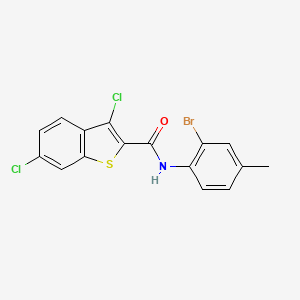 molecular formula C16H10BrCl2NOS B11778395 N-(2-Bromo-4-methylphenyl)-3,6-dichlorobenzo[b]thiophene-2-carboxamide 