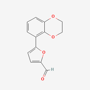 molecular formula C13H10O4 B11778409 5-(2,3-Dihydrobenzo[b][1,4]dioxin-5-yl)furan-2-carbaldehyde 