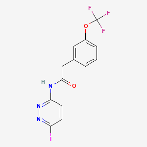 molecular formula C13H9F3IN3O2 B11778413 N-(6-Iodopyridazin-3-yl)-2-(3-(trifluoromethoxy)phenyl)acetamide 