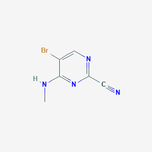 molecular formula C6H5BrN4 B11778414 5-Bromo-4-(methylamino)pyrimidine-2-carbonitrile 