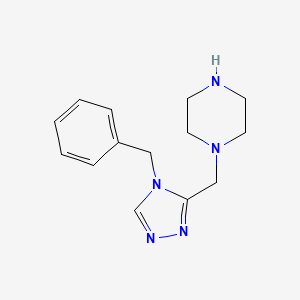 molecular formula C14H19N5 B11778455 1-((4-Benzyl-4H-1,2,4-triazol-3-yl)methyl)piperazine 