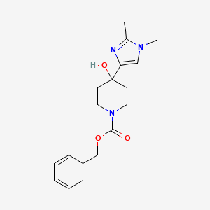 molecular formula C18H23N3O3 B11778495 Benzyl 4-(1,2-dimethyl-1H-imidazol-4-yl)-4-hydroxypiperidine-1-carboxylate 