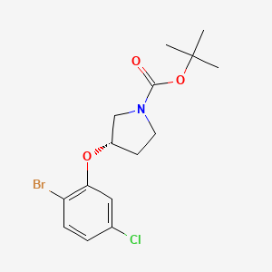 molecular formula C15H19BrClNO3 B11778537 tert-butyl (3S)-3-(2-bromo-5-chlorophenoxy)pyrrolidine-1-carboxylate 