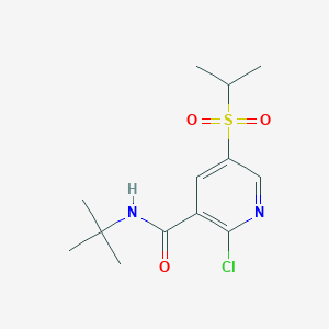 molecular formula C13H19ClN2O3S B11778591 N-(tert-butyl)-2-chloro-5-(isopropylsulfonyl)nicotinamide 