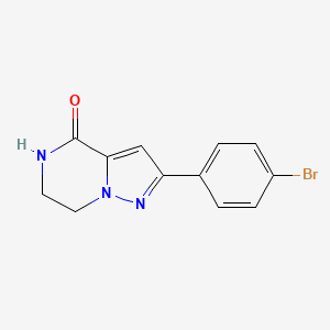 molecular formula C12H10BrN3O B11778651 2-(4-Bromophenyl)-6,7-dihydropyrazolo[1,5-A]pyrazin-4(5H)-one 
