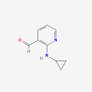 molecular formula C9H10N2O B11778713 2-(Cyclopropylamino)nicotinaldehyde 