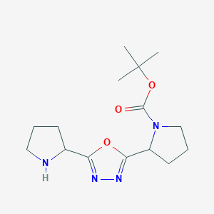 molecular formula C15H24N4O3 B11778736 tert-Butyl 2-(5-(pyrrolidin-2-yl)-1,3,4-oxadiazol-2-yl)pyrrolidine-1-carboxylate 