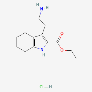 molecular formula C13H21ClN2O2 B11778790 Ethyl 3-(2-aminoethyl)-4,5,6,7-tetrahydro-1H-indole-2-carboxylate hydrochloride 