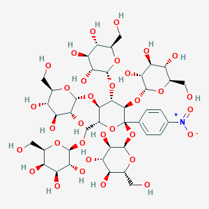 molecular formula C42H65NO33 B117788 4-Nitrophenyl 4(5)-O-galactosylmaltopentaoside CAS No. 140694-63-9