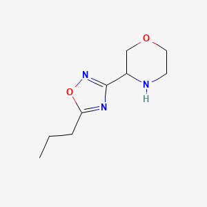 molecular formula C9H15N3O2 B11778801 3-(5-Propyl-1,2,4-oxadiazol-3-yl)morpholine 