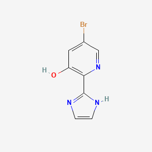 molecular formula C8H6BrN3O B11778811 5-Bromo-2-(1H-imidazol-2-yl)pyridin-3-ol 