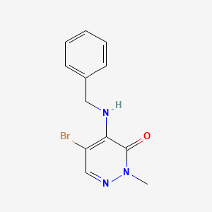 molecular formula C12H12BrN3O B11778819 4-(Benzylamino)-5-bromo-2-methylpyridazin-3(2H)-one 