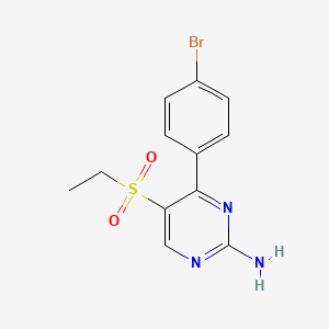 molecular formula C12H12BrN3O2S B11778843 4-(4-Bromophenyl)-5-(ethylsulfonyl)pyrimidin-2-amine 