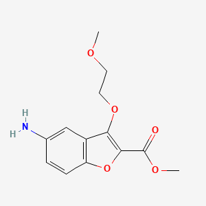 molecular formula C13H15NO5 B11778844 Methyl 5-amino-3-(2-methoxyethoxy)benzofuran-2-carboxylate 