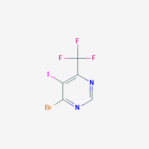 molecular formula C5HBrF3IN2 B11778845 4-Bromo-5-iodo-6-(trifluoromethyl)pyrimidine 