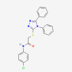 molecular formula C22H17ClN4OS B11778885 N-(4-Chlorophenyl)-2-((4,5-diphenyl-4H-1,2,4-triazol-3-yl)thio)acetamide 