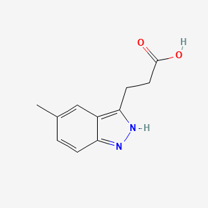 molecular formula C11H12N2O2 B11778907 3-(5-Methyl-1H-indazol-3-yl)propanoic acid 