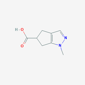 molecular formula C8H10N2O2 B11778932 1-Methyl-1,4,5,6-tetrahydrocyclopenta[c]pyrazole-5-carboxylic acid 