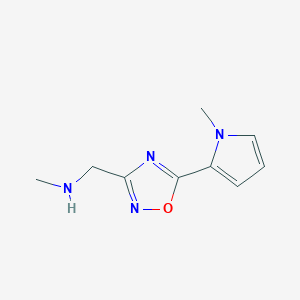 molecular formula C9H12N4O B11778961 N-Methyl-1-(5-(1-methyl-1H-pyrrol-2-yl)-1,2,4-oxadiazol-3-yl)methanamine 