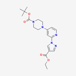 molecular formula C20H27N5O4 B11778962 tert-Butyl 4-(2-(4-(ethoxycarbonyl)-1H-pyrazol-1-yl)pyridin-4-yl)piperazine-1-carboxylate 