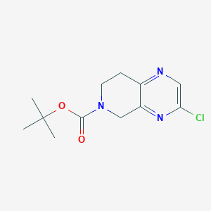 molecular formula C12H16ClN3O2 B11778967 tert-Butyl 3-chloro-7,8-dihydropyrido[3,4-b]pyrazine-6(5H)-carboxylate 