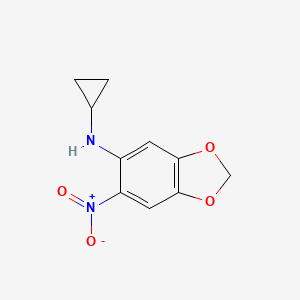 molecular formula C10H10N2O4 B11779077 N-Cyclopropyl-6-nitrobenzo[d][1,3]dioxol-5-amine 