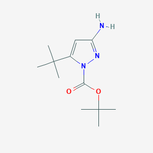 molecular formula C12H21N3O2 B11779159 tert-Butyl 3-amino-5-(tert-butyl)-1H-pyrazole-1-carboxylate 