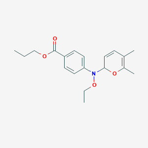 molecular formula C19H25NO4 B11779200 Propyl 4-((5,6-dimethyl-2H-pyran-2-yl)(ethoxy)amino)benzoate 