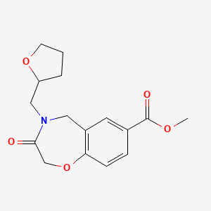 molecular formula C16H19NO5 B11779252 Methyl 3-oxo-4-((tetrahydrofuran-2-yl)methyl)-2,3,4,5-tetrahydrobenzo[f][1,4]oxazepine-7-carboxylate 