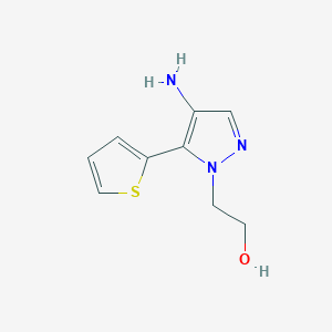 molecular formula C9H11N3OS B11779347 2-(4-Amino-5-(thiophen-2-yl)-1H-pyrazol-1-yl)ethanol 