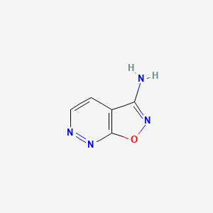molecular formula C5H4N4O B11779371 Isoxazolo[5,4-c]pyridazin-3-amine 