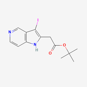 molecular formula C13H15IN2O2 B11779398 tert-Butyl 2-(3-iodo-1H-pyrrolo[3,2-c]pyridin-2-yl)acetate 
