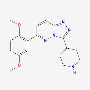 molecular formula C18H21N5O2 B11779401 6-(2,5-Dimethoxyphenyl)-3-(piperidin-4-yl)-[1,2,4]triazolo[4,3-b]pyridazine 