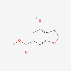 molecular formula C10H10O4 B11779408 Methyl 4-hydroxy-2,3-dihydrobenzofuran-6-carboxylate 