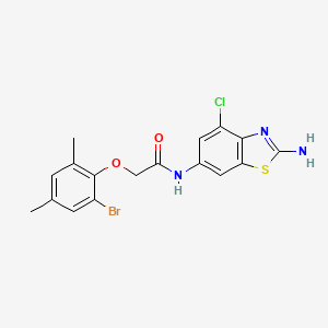 molecular formula C17H15BrClN3O2S B11779454 N-(2-Amino-4-chlorobenzo[d]thiazol-6-yl)-2-(2-bromo-4,6-dimethylphenoxy)acetamide 