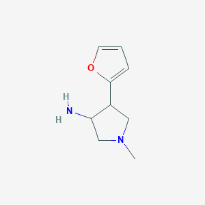 molecular formula C9H14N2O B11779461 4-(Furan-2-yl)-1-methylpyrrolidin-3-amine 