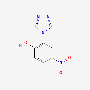 molecular formula C8H6N4O3 B11779478 4-Nitro-2-(4H-1,2,4-triazol-4-yl)phenol 