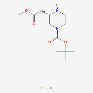 molecular formula C12H23ClN2O4 B11779485 tert-Butyl (S)-3-(2-methoxy-2-oxoethyl)piperazine-1-carboxylate hydrochloride 