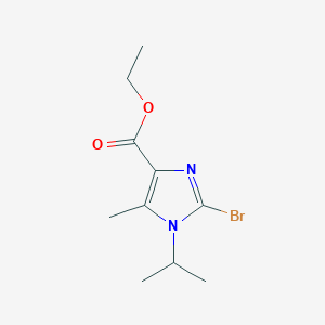 molecular formula C10H15BrN2O2 B11779490 Ethyl 2-bromo-1-isopropyl-5-methyl-1H-imidazole-4-carboxylate 