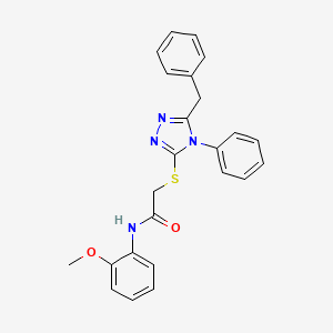 molecular formula C24H22N4O2S B11779537 2-((5-Benzyl-4-phenyl-4H-1,2,4-triazol-3-yl)thio)-N-(2-methoxyphenyl)acetamide 